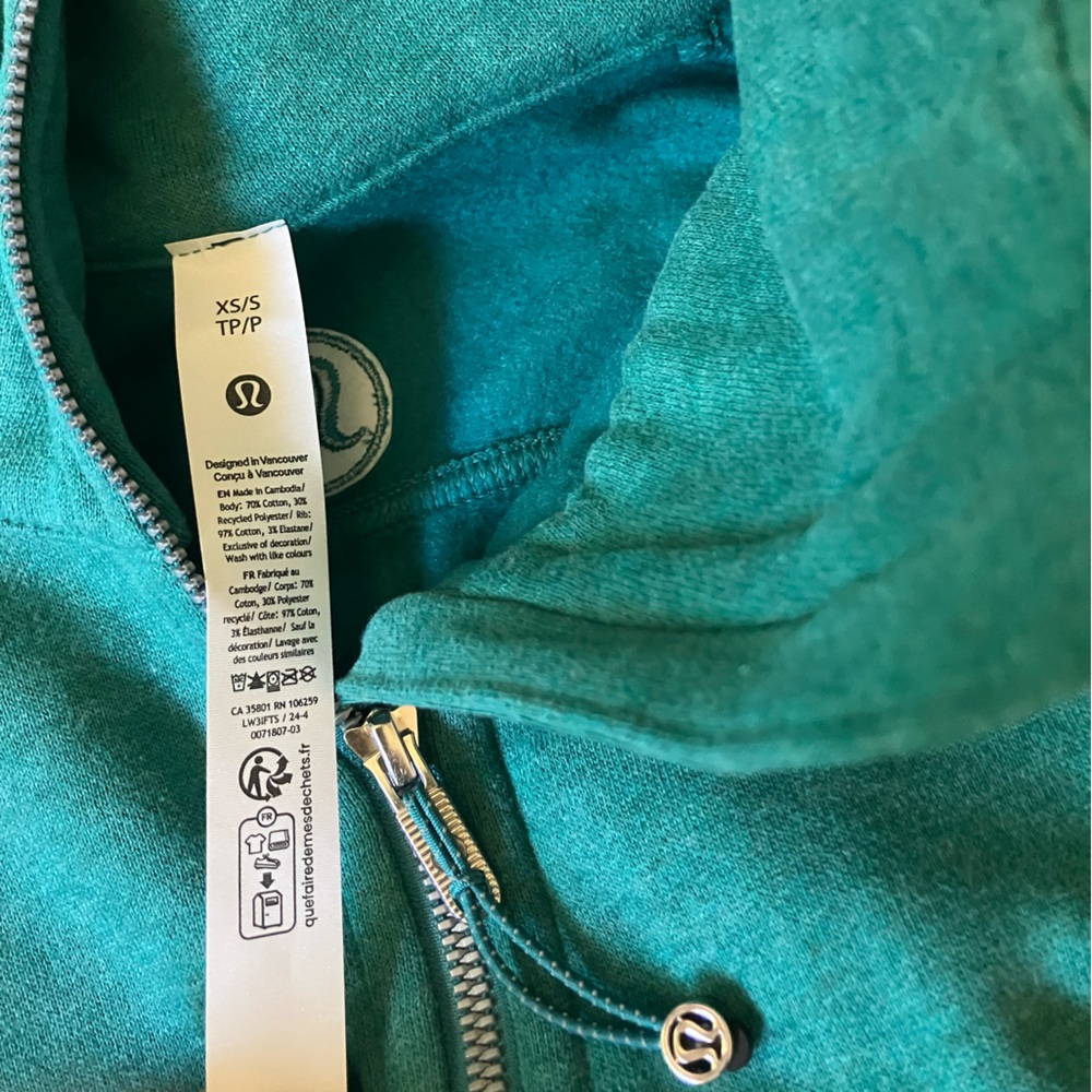 NWT Lululemon Scuba Oversized Funnel Neck, XS/S, Heathered Teal Lagoon - Picture 4 of 4